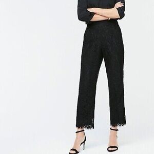 J.Crew Black Lace Pull On Easy Pants Size 4